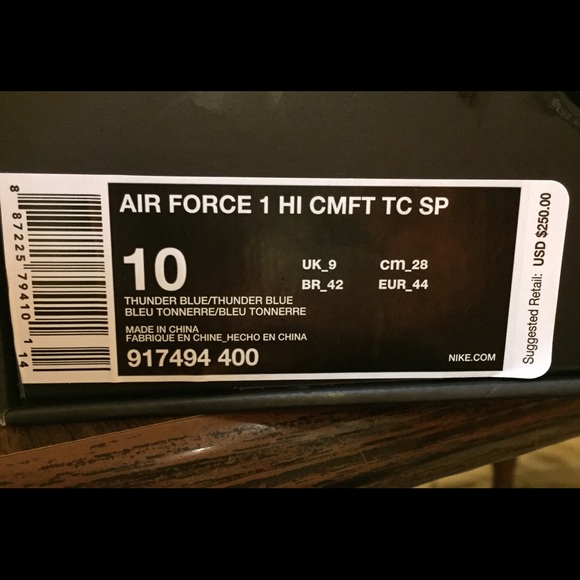 Nike AIR FORCE 1 HI CMFT TC SP - men’s size 10